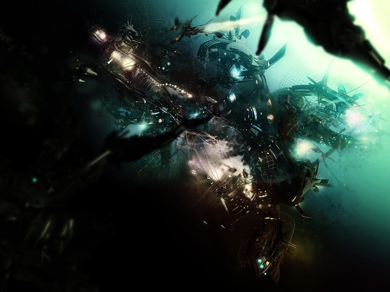 futuristic underwater battle