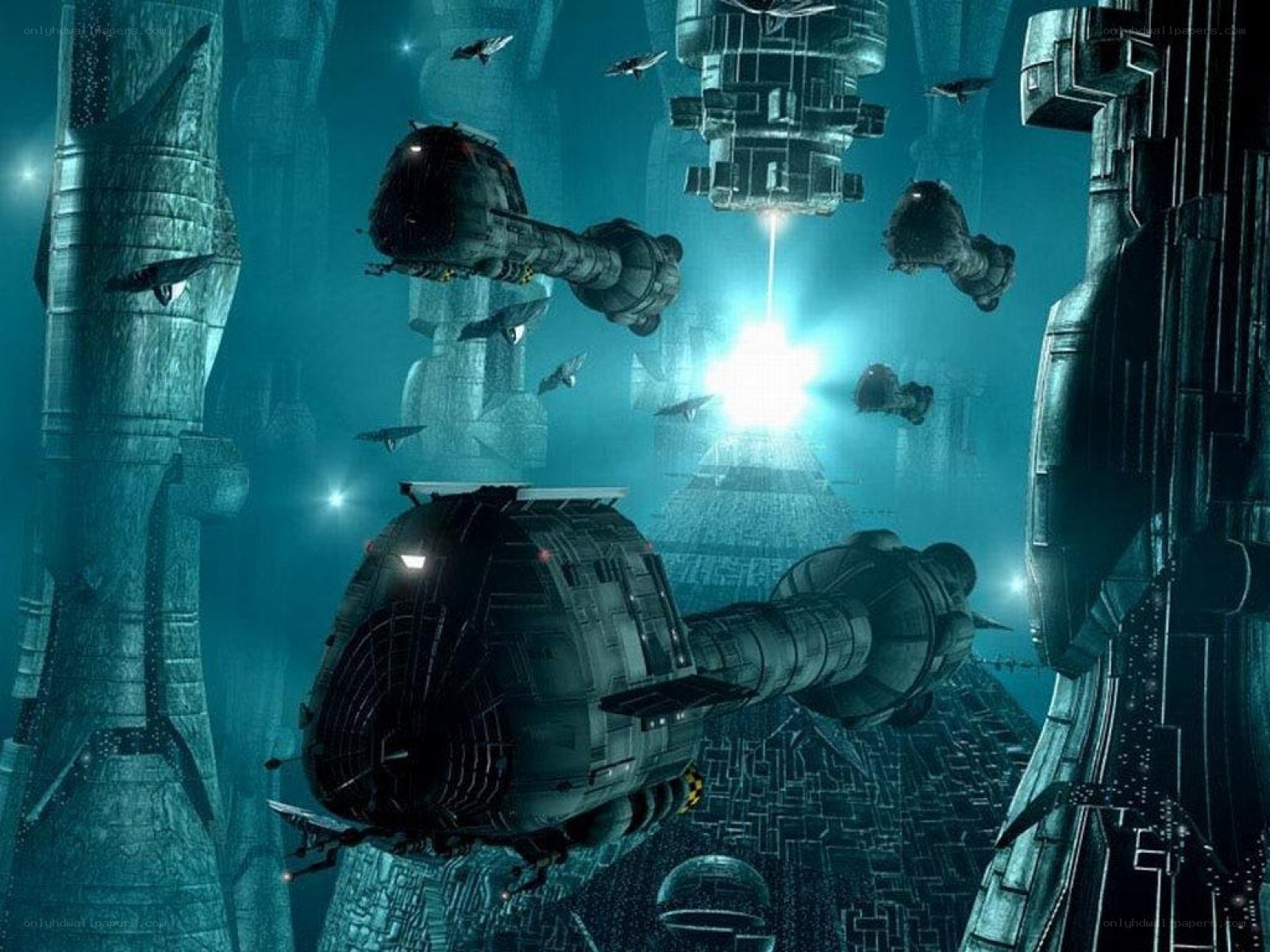 futuristic underwater city