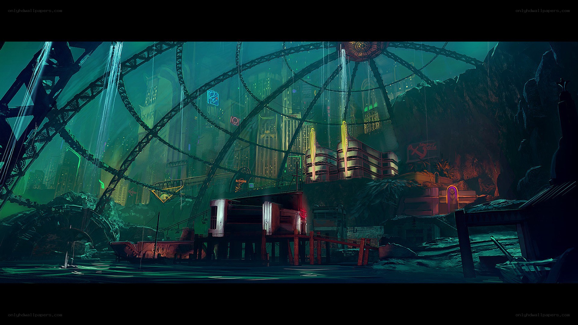 futuristic underwater city