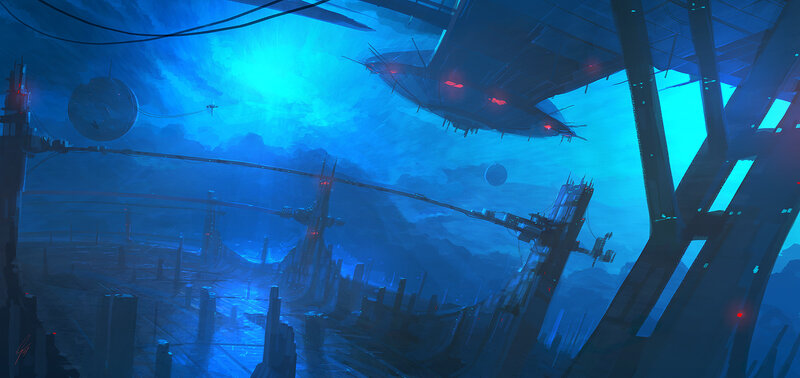 futuristic underwater city