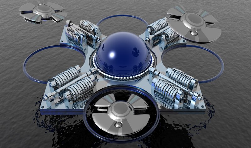 futuristic underwater drone