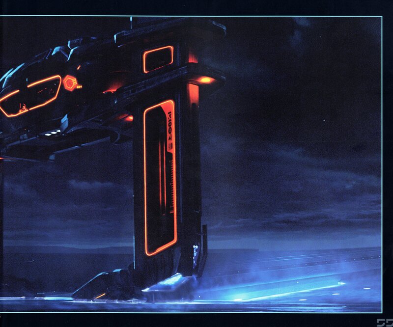 futuristic vehicle at night