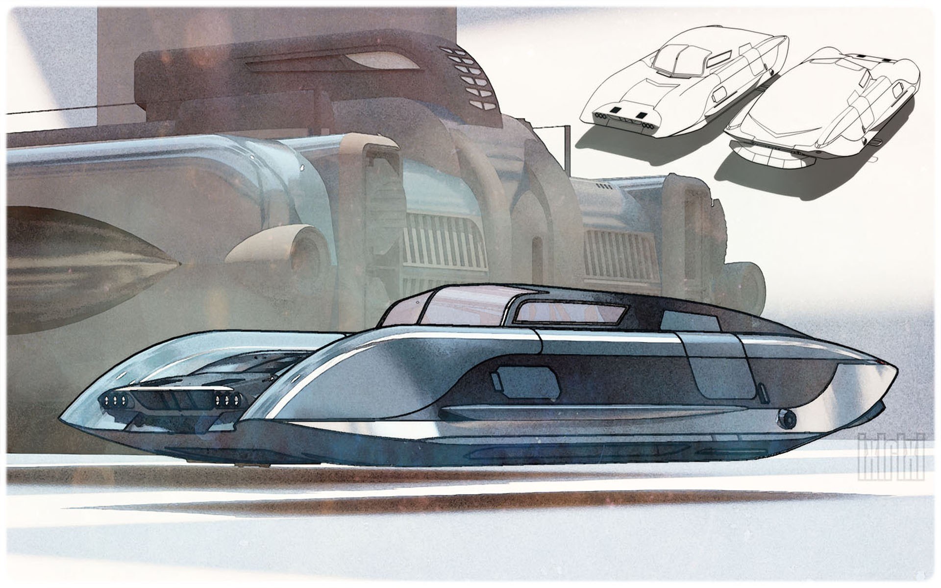 Futuristic vehicle concept art