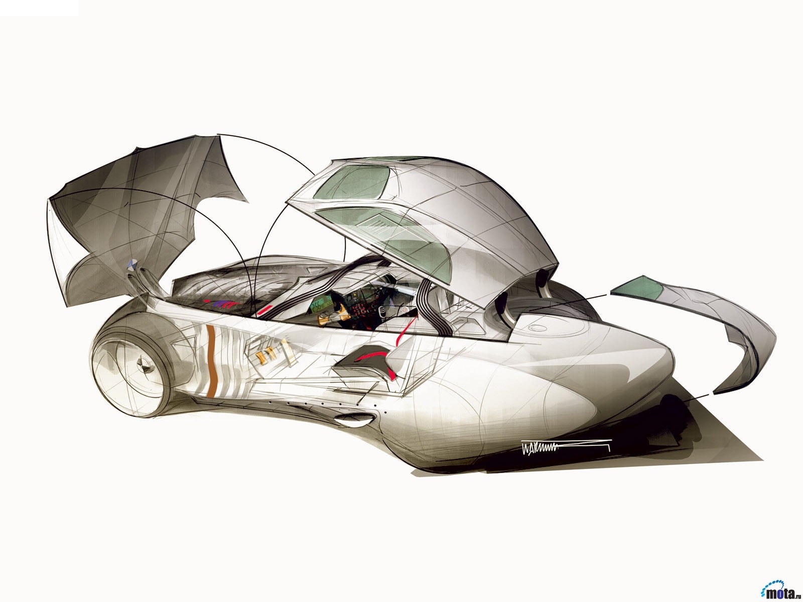 futuristic vehicle concept sketch