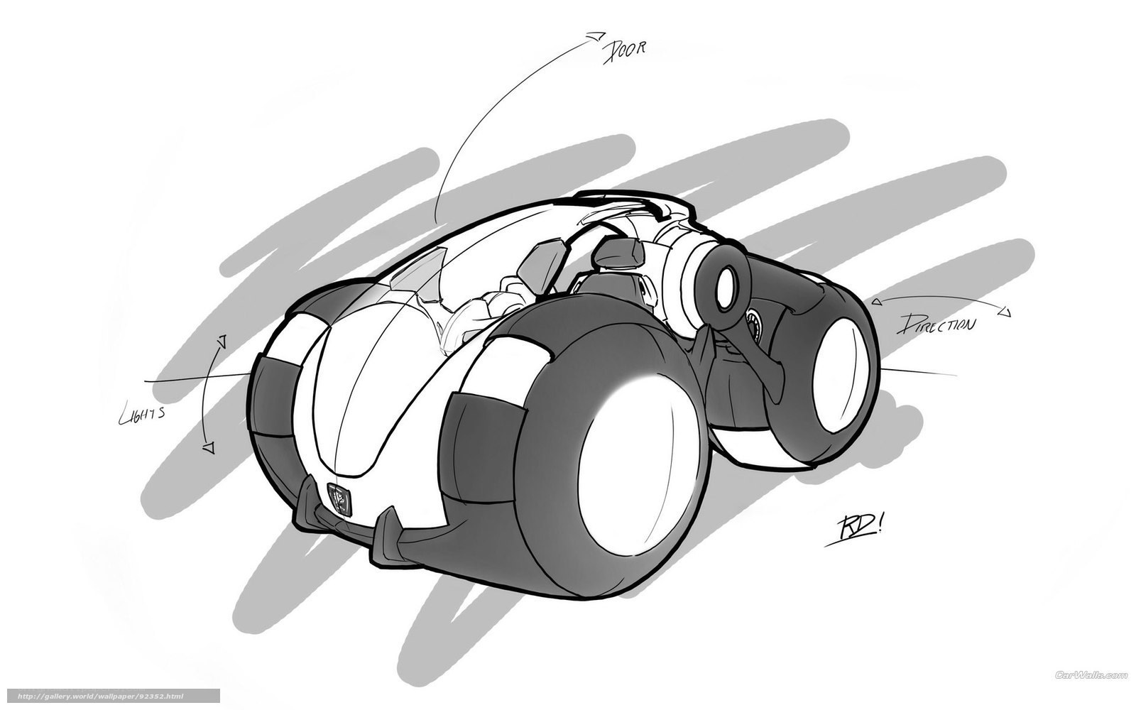 futuristic vehicle concept sketch