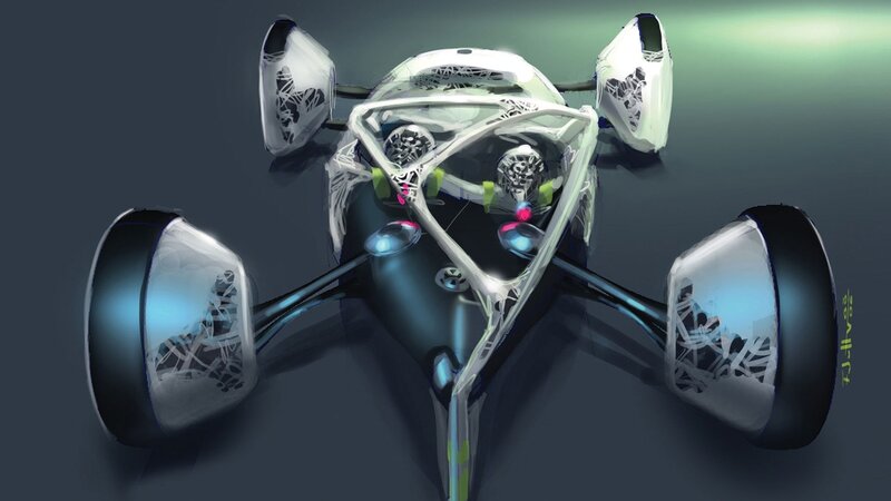 Futuristic Vehicle Concept — White, Digital Art
