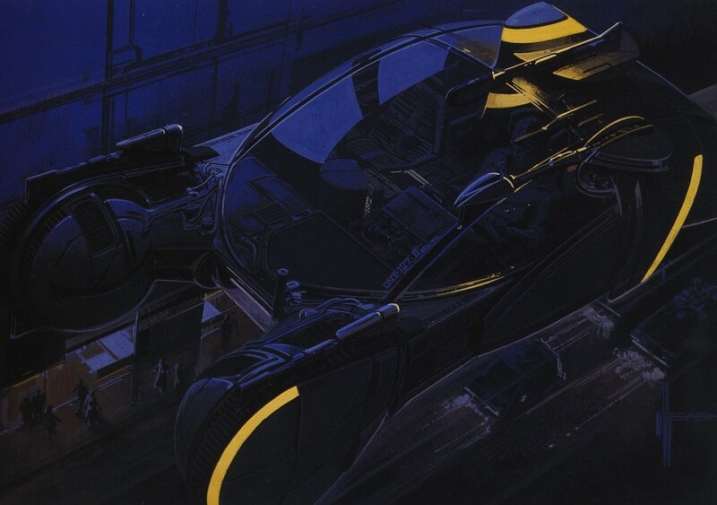 Futuristic Vehicle in City — Blue