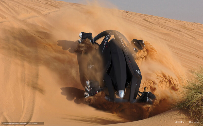 Futuristic Vehicle in Desert — Black