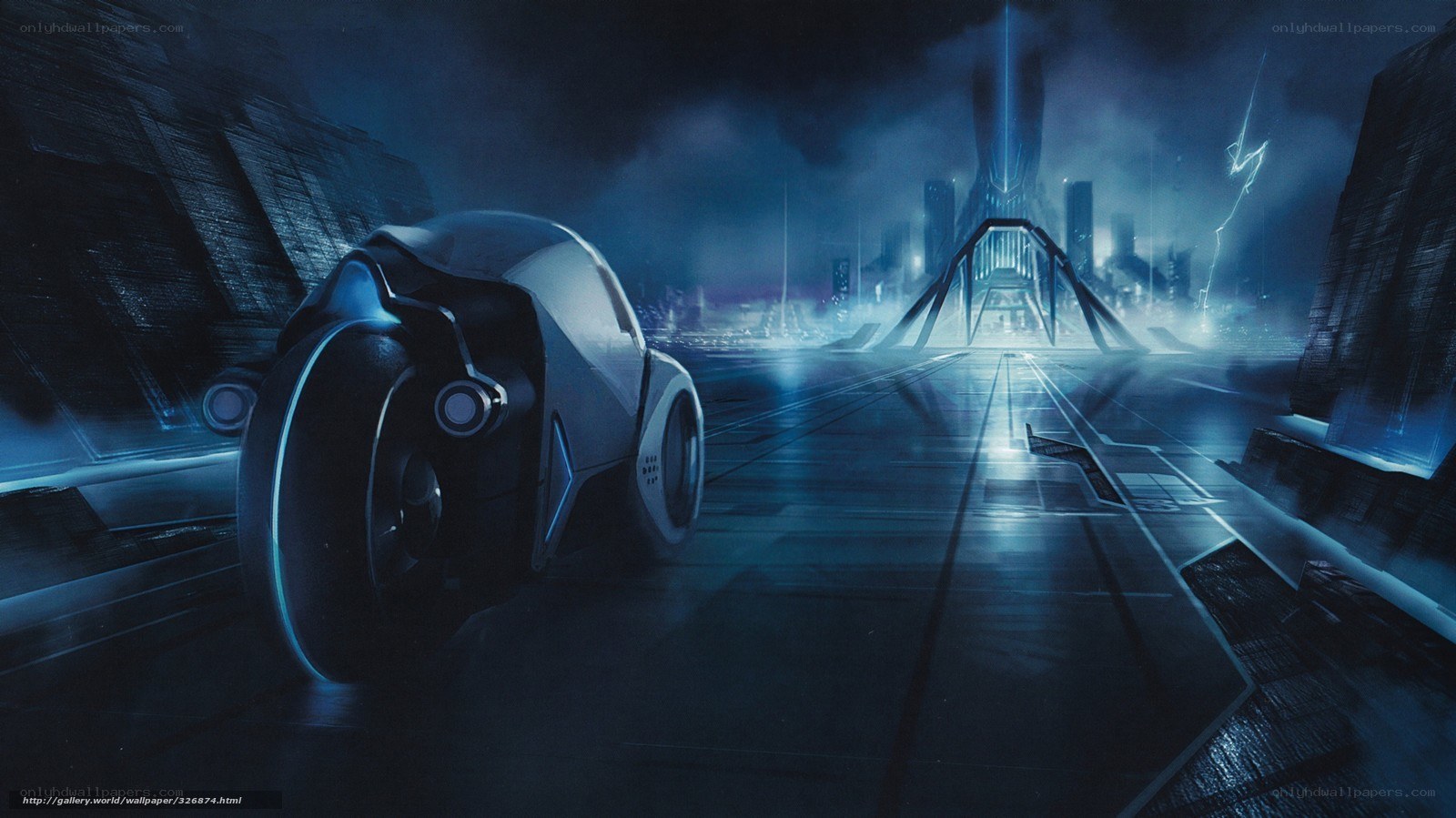 futuristic vehicle in digital city