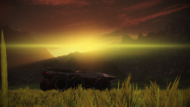 Futuristic Vehicle in Field