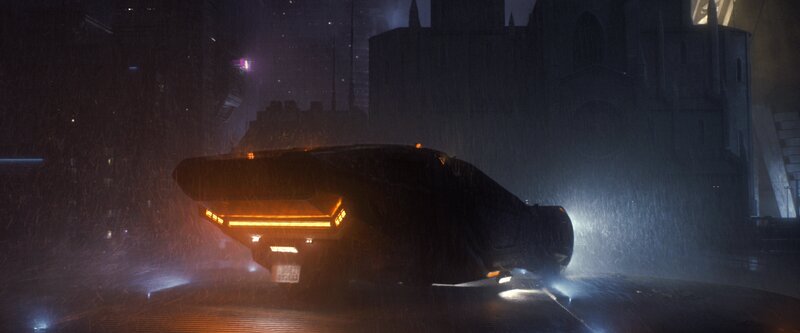 Futuristic Vehicle in Rain