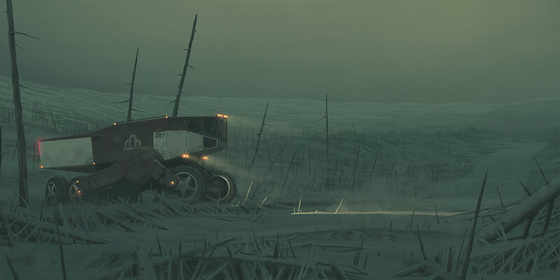 Futuristic Vehicle in Snow