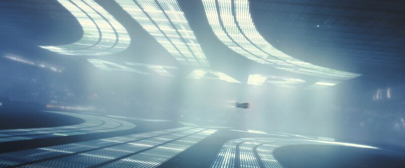Futuristic Vehicle in Tunnel — Blue