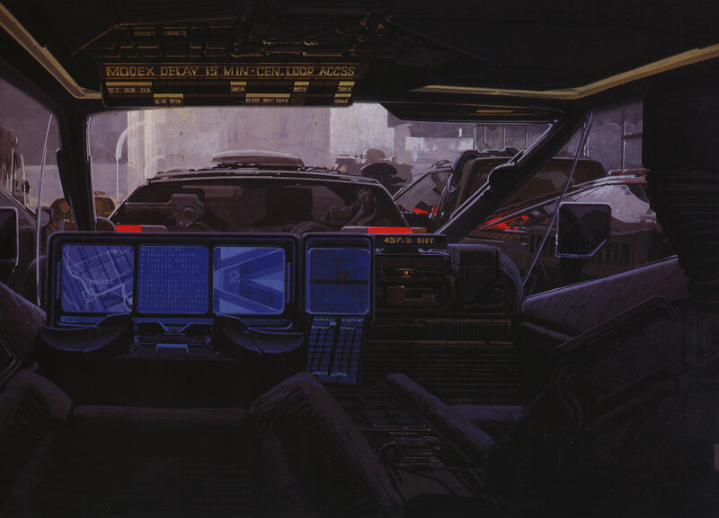 futuristic vehicle interior