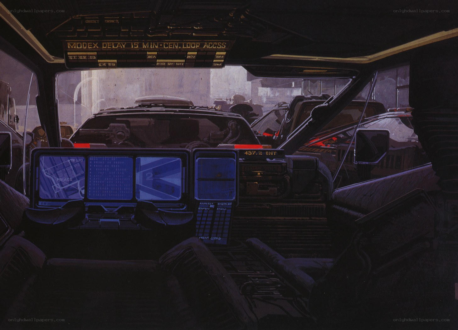 futuristic vehicle interior