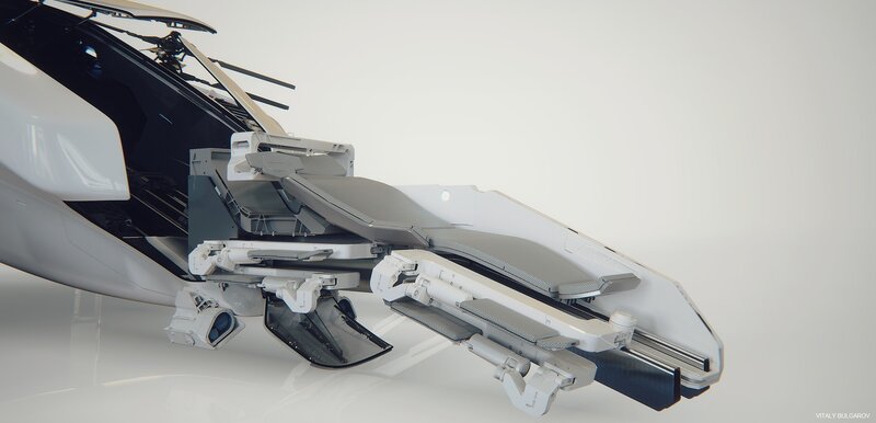 Futuristic Vehicle Interior — White