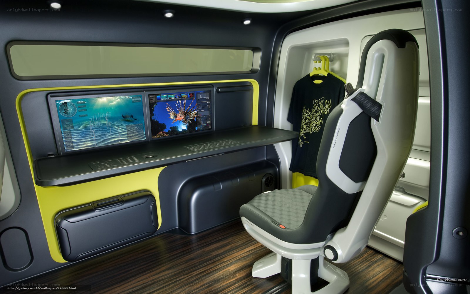 futuristic vehicle interior