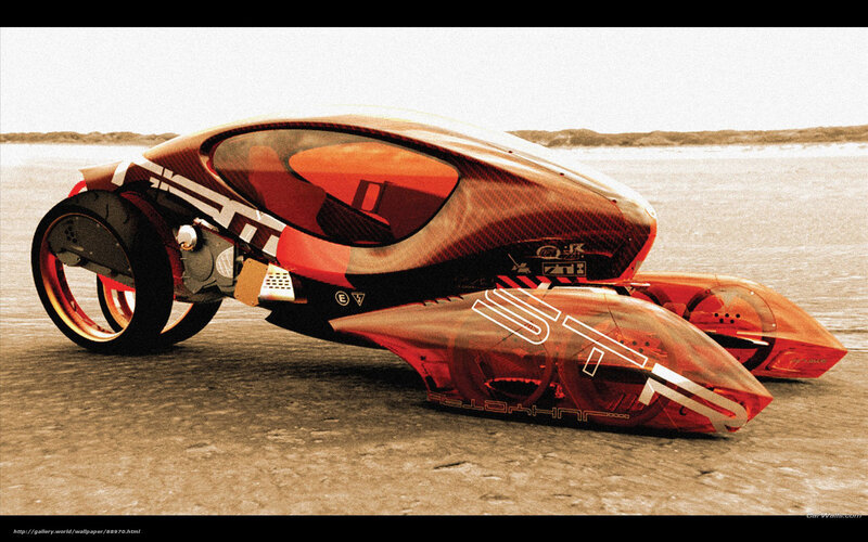 Futuristic Vehicle on Beach