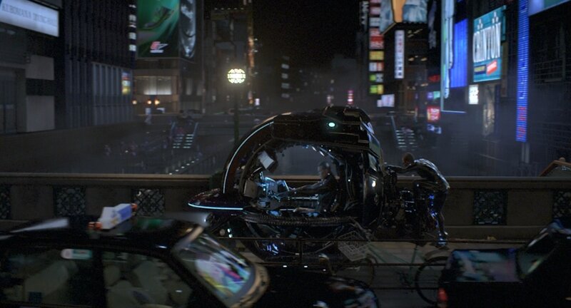 Futuristic Vehicle on Bridge