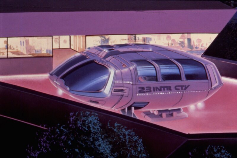 futuristic vehicle on platform