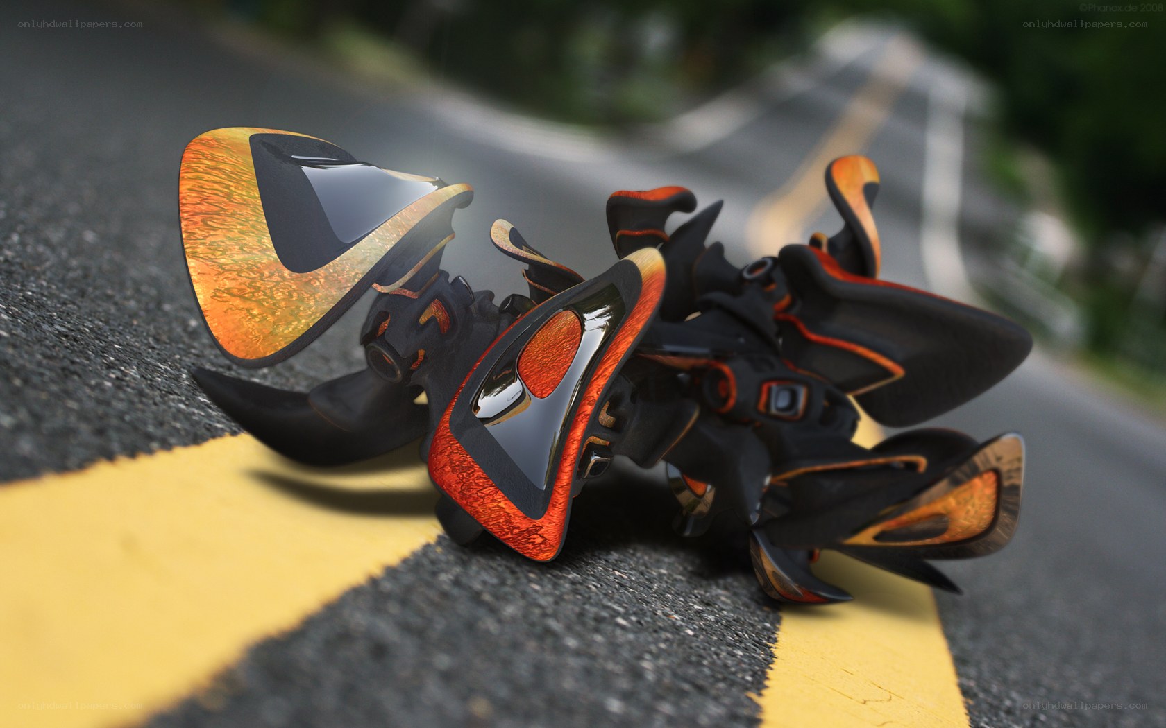 futuristic vehicle on road
