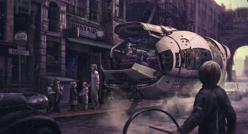 Futuristic Vehicle on Street