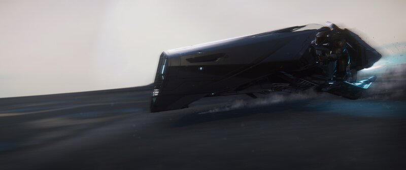 Futuristic Vehicle on Terrain