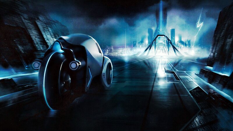 Futuristic Vehicle on Track