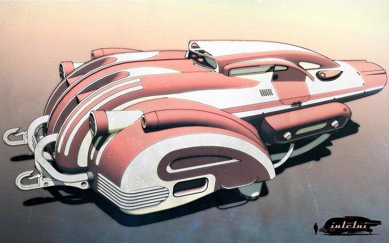 Futuristic Vehicle — Red