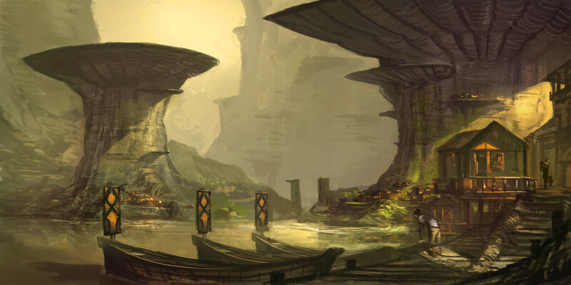 Futuristic Village by Water