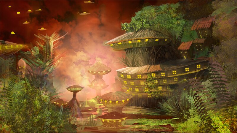 Futuristic Village in Jungle