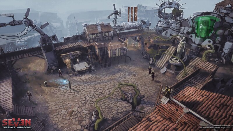 Futuristic Village Scene
