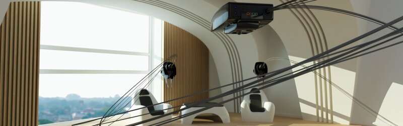futuristic virtual reality room