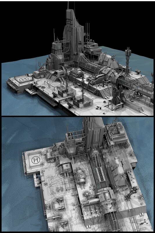 futuristic warship concept