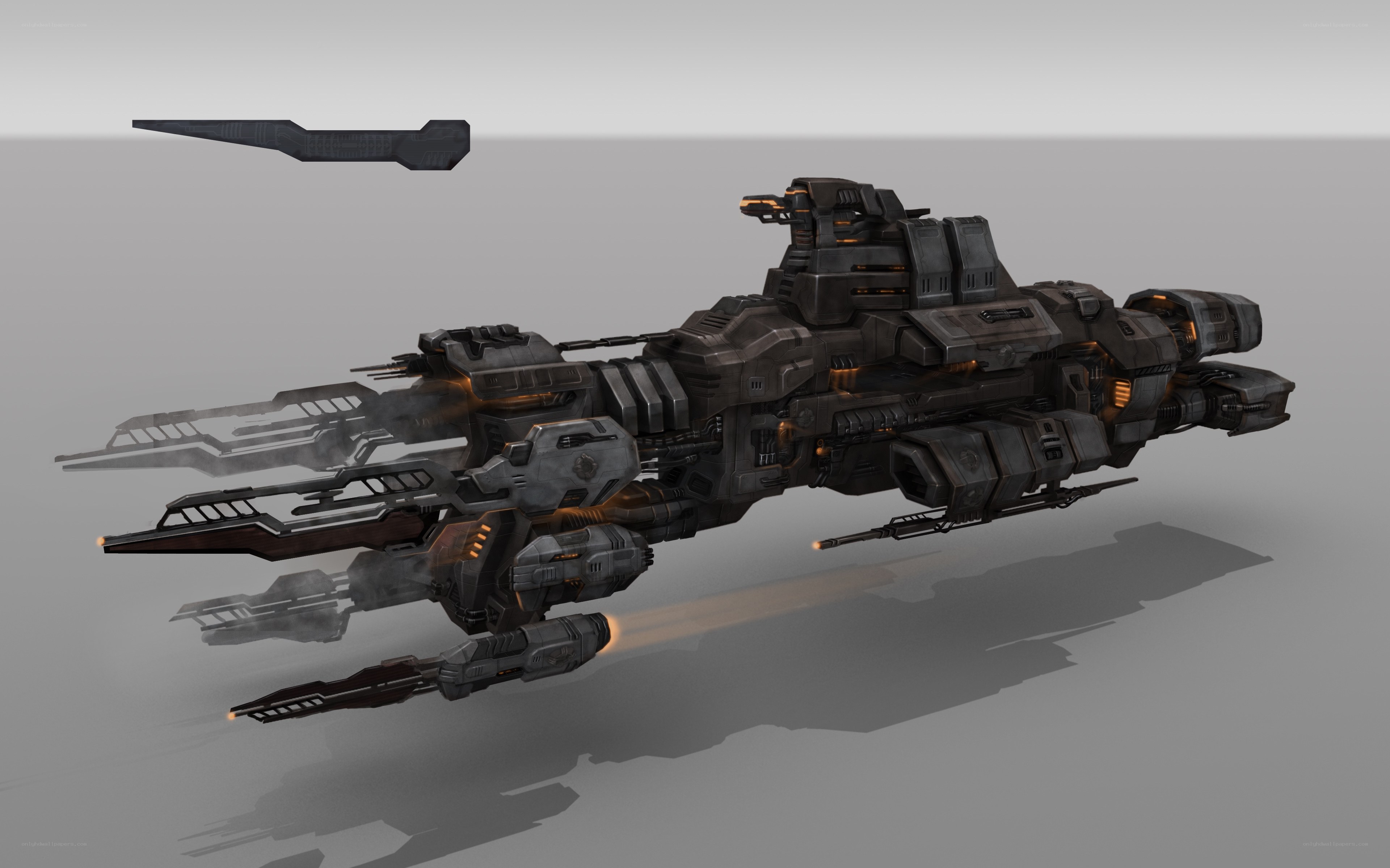 futuristic warship concept