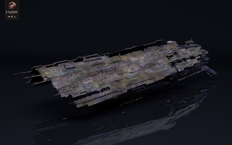futuristic warship model
