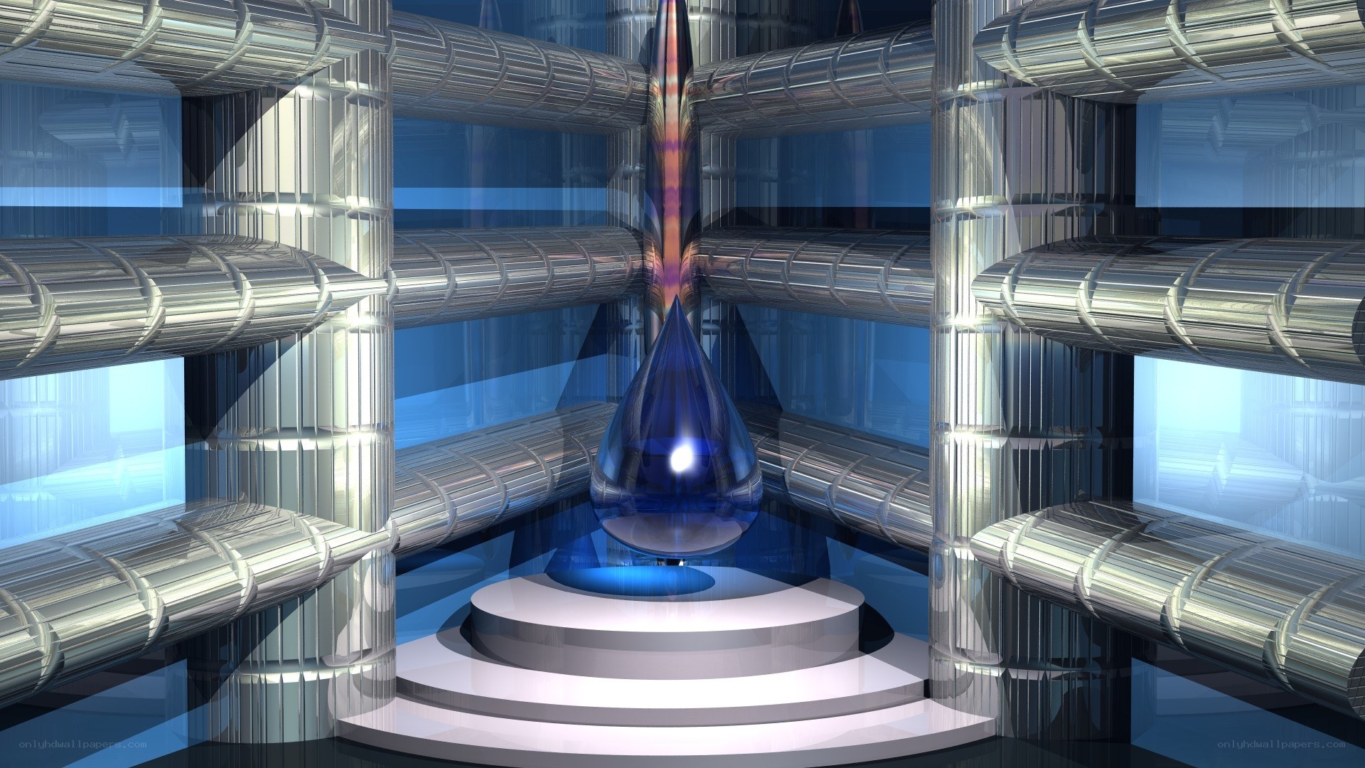 futuristic water droplet chamber