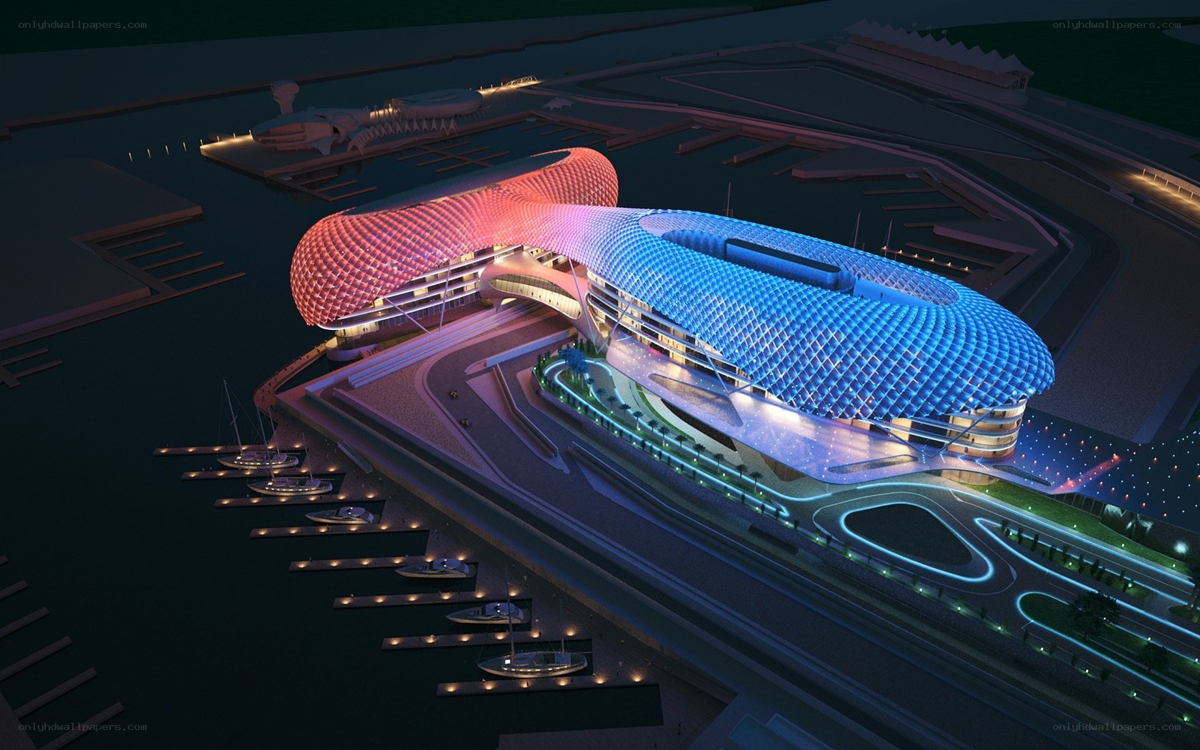 futuristic waterfront architecture
