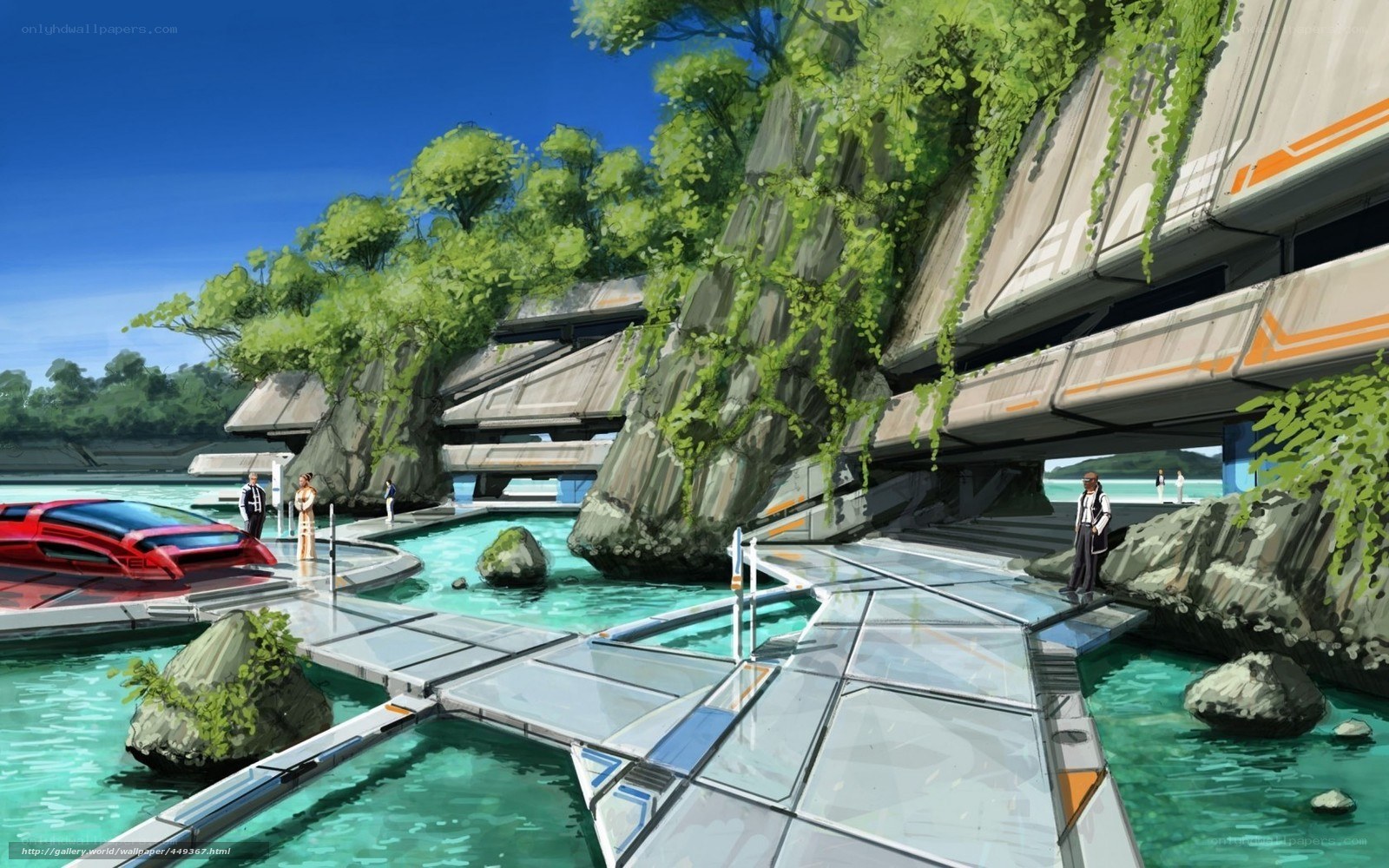 Futuristic waterfront settlement