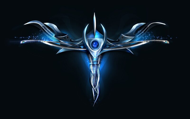 Futuristic Weapon Design — Blue, Dramatic