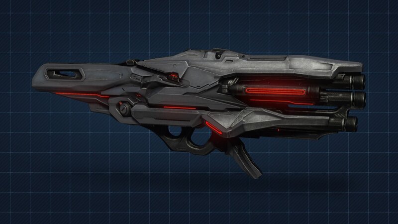 Futuristic Weapon — Gray, Technological, 3d Render