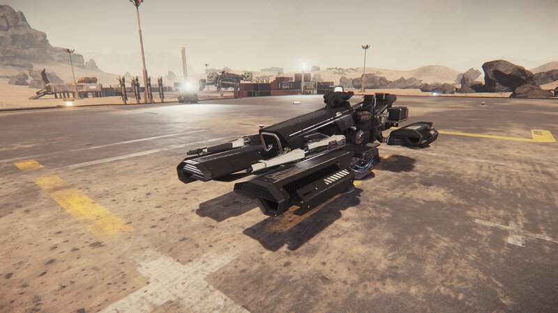 Futuristic Weapon on Tarmac