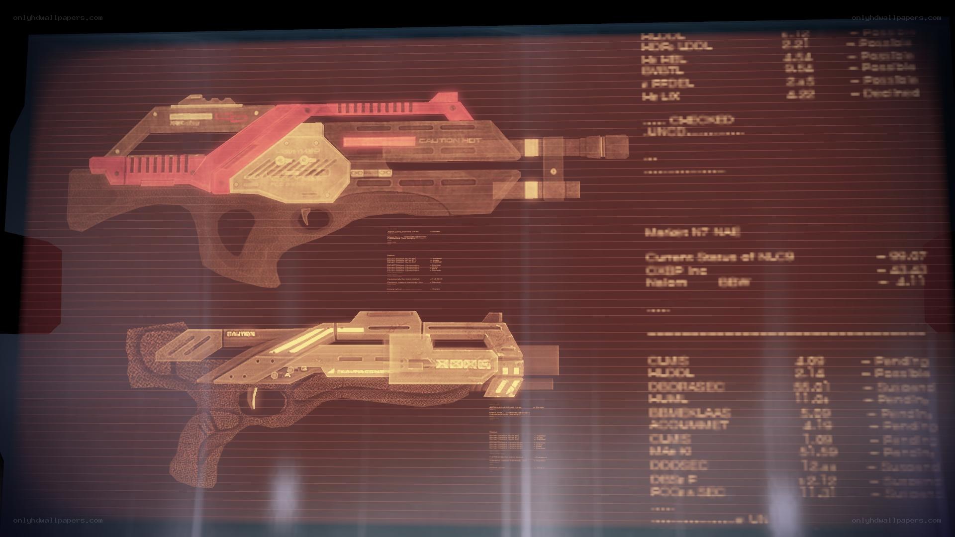 Futuristic weapon schematics