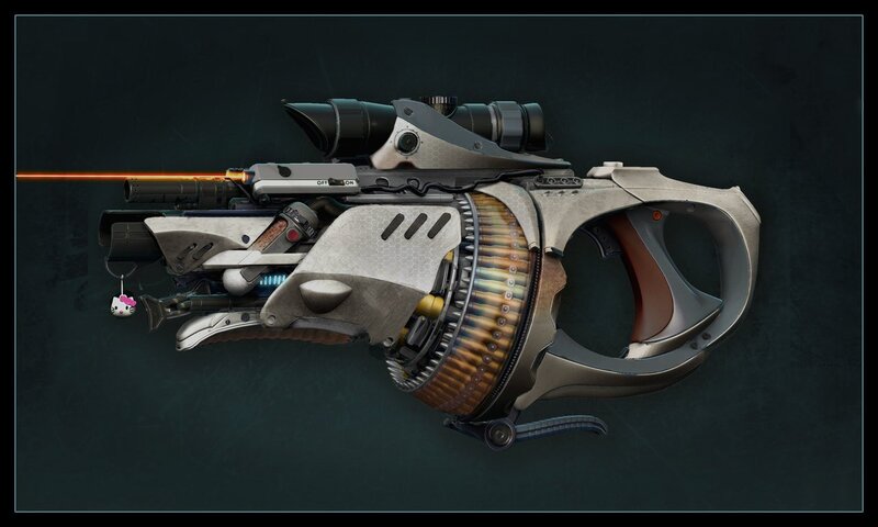 Futuristic Weapon with Scope