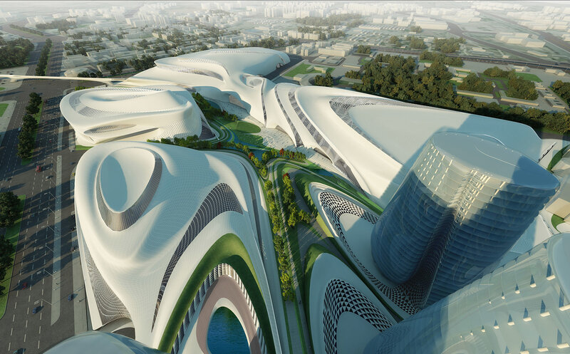 Futuristic White Buildings