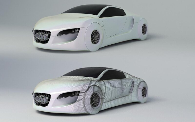 Futuristic White Car