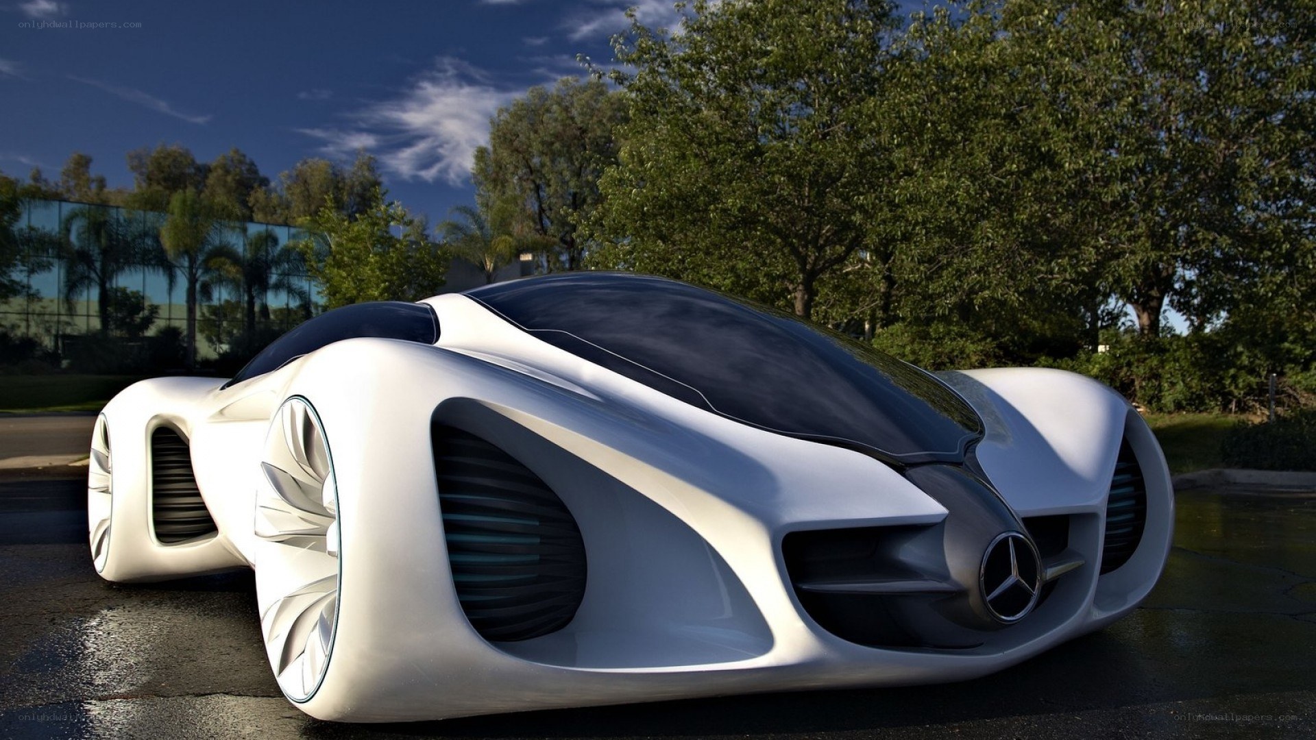 futuristic white concept car