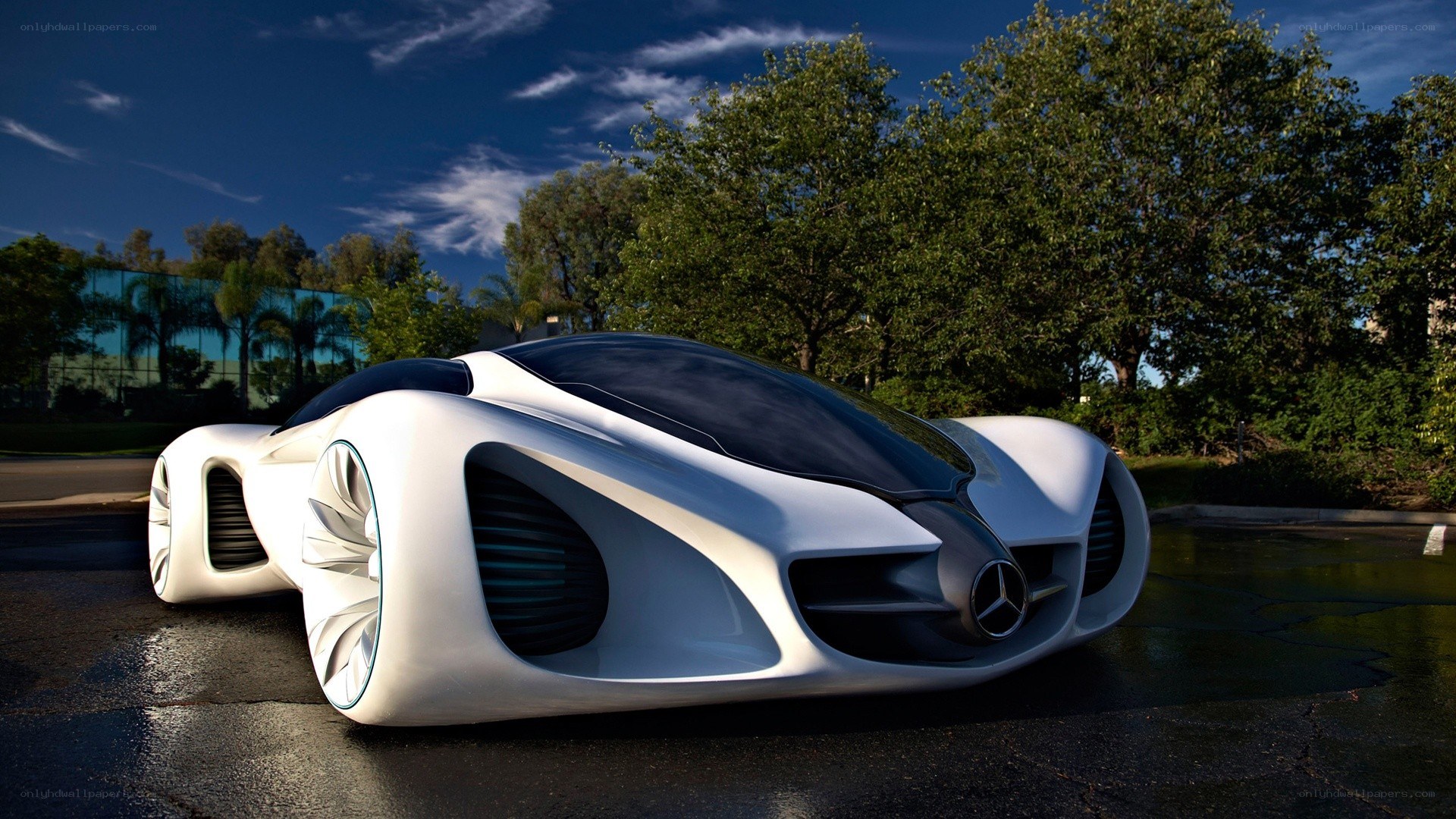 futuristic white concept car