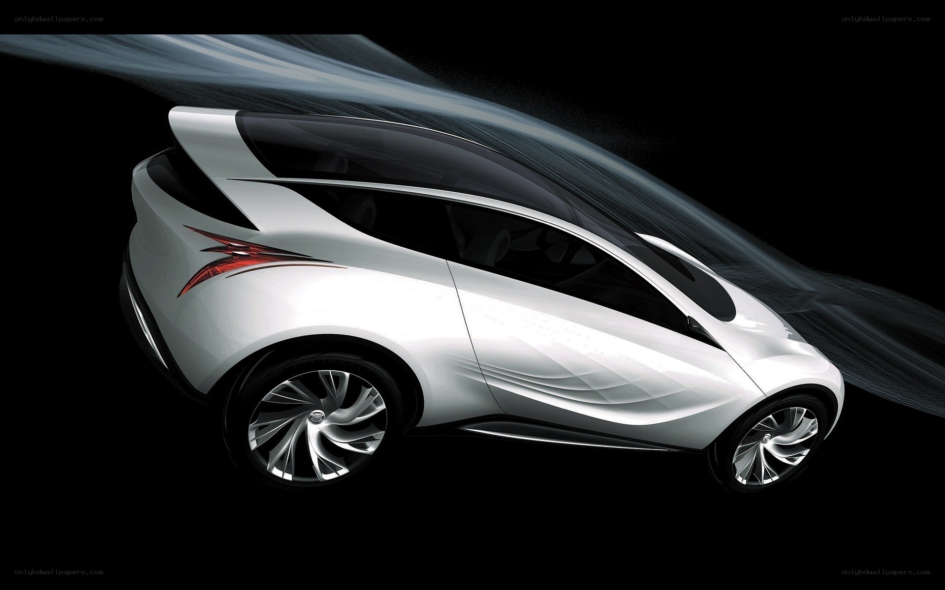 futuristic white concept car