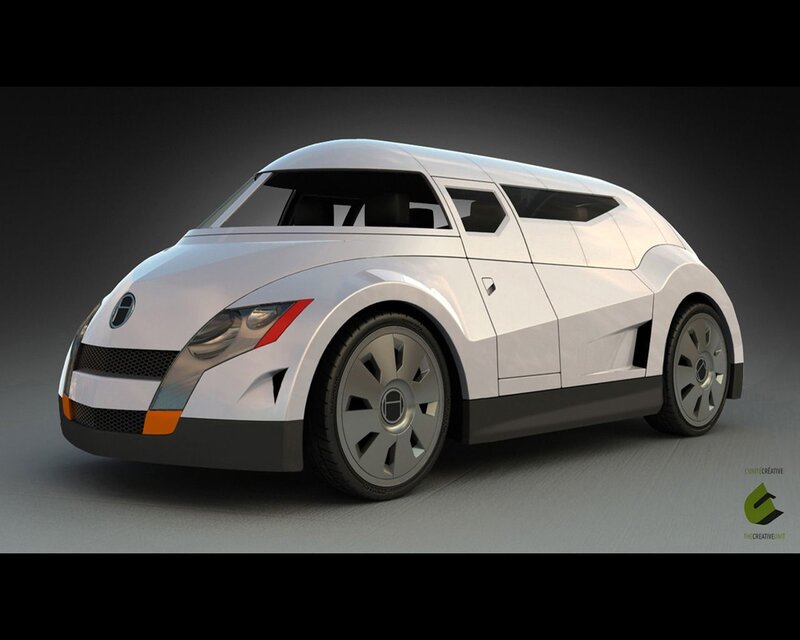 futuristic white concept car